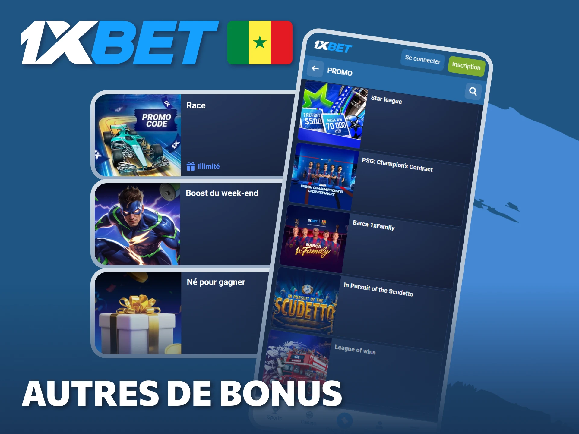 Explorez d'autres opportunités de bonus pour augmenter vos fonds via l'application 1xBet.