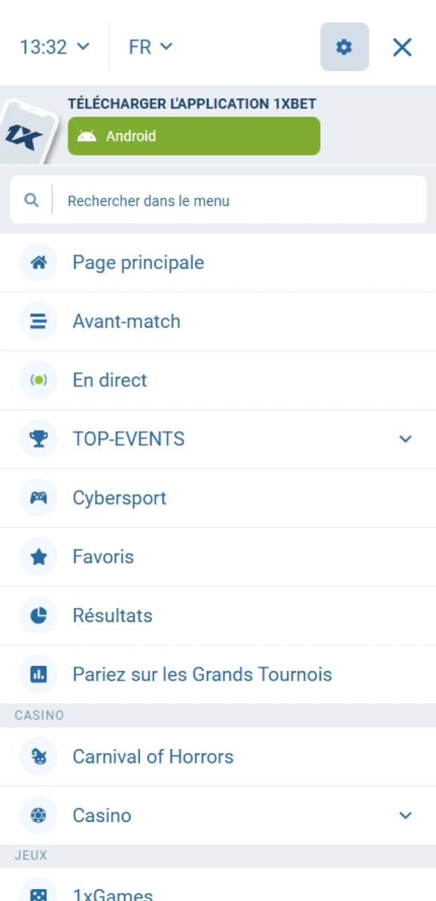 Découvrir toutes les fonctionnalités offertes par 1xBet en utilisant la version mobile.