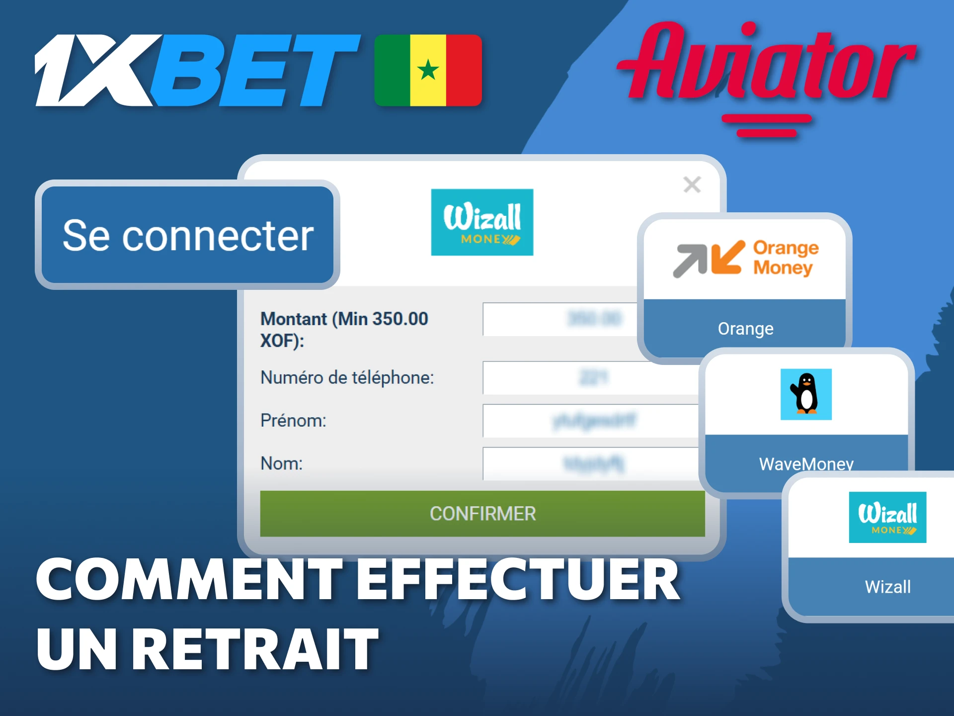 Trouvez comment effectuer un retrait de vos gains Aviator sur 1xBet au Sénégal.