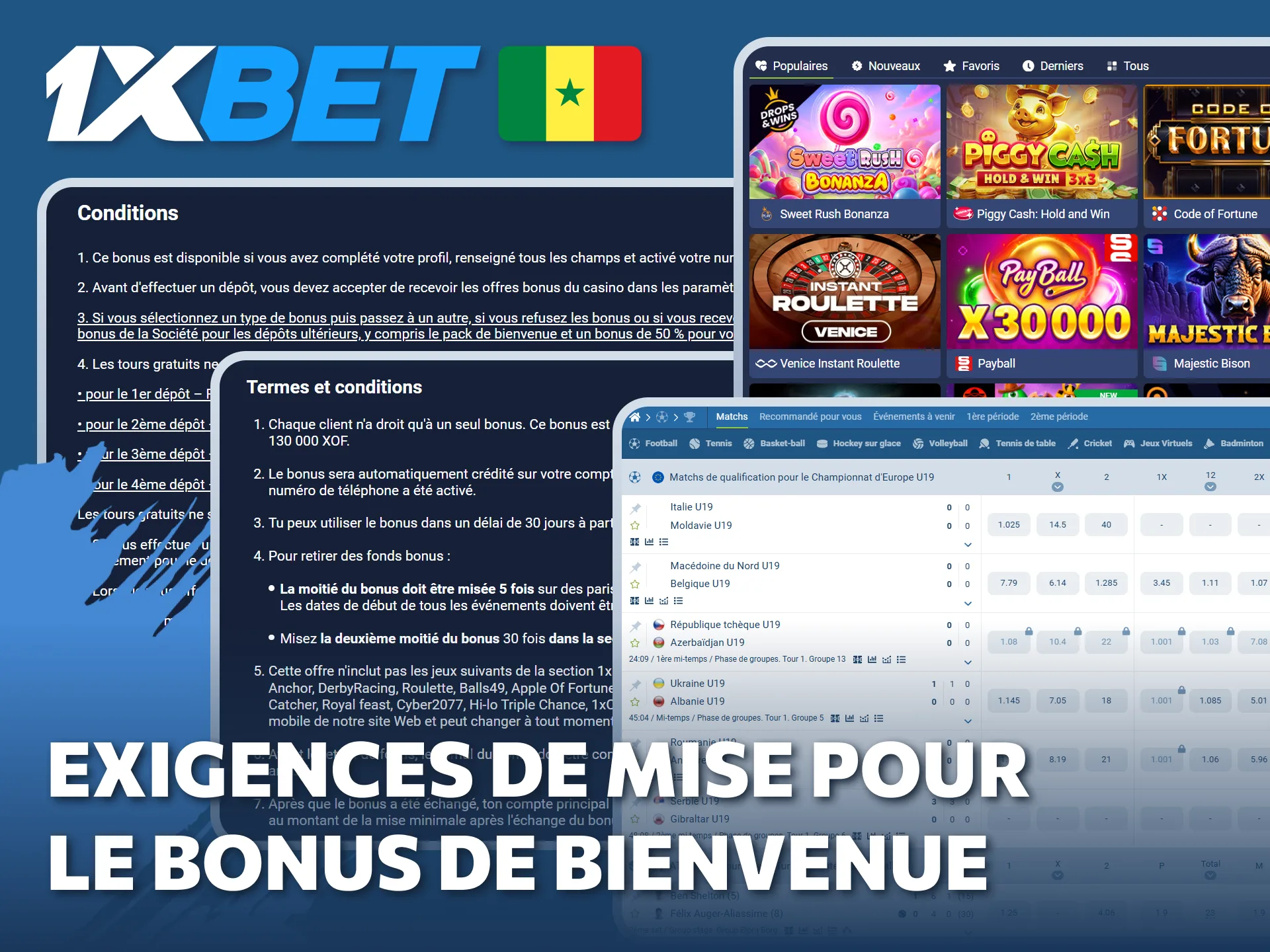 Comprenez les exigences de mise du bonus de bienvenue de 1xBet.