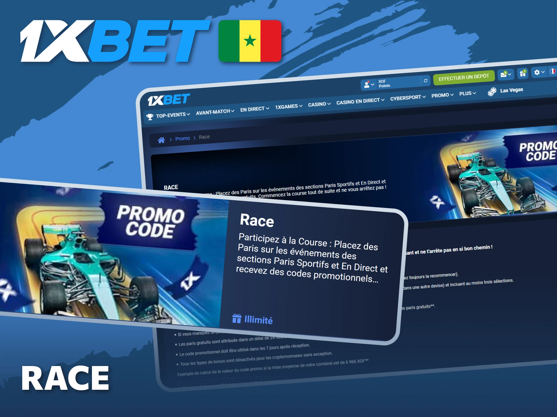 Rejoignez la compétition Race de 1xBet pour gagner des prix en pariant régulièrement.