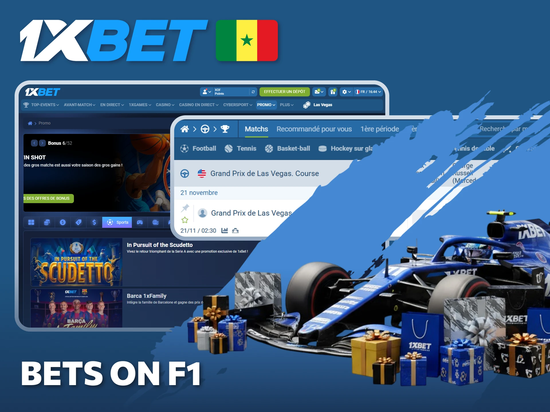 Placez des paris sur la F1 et profitez des promotions spécifiques de 1xBet.