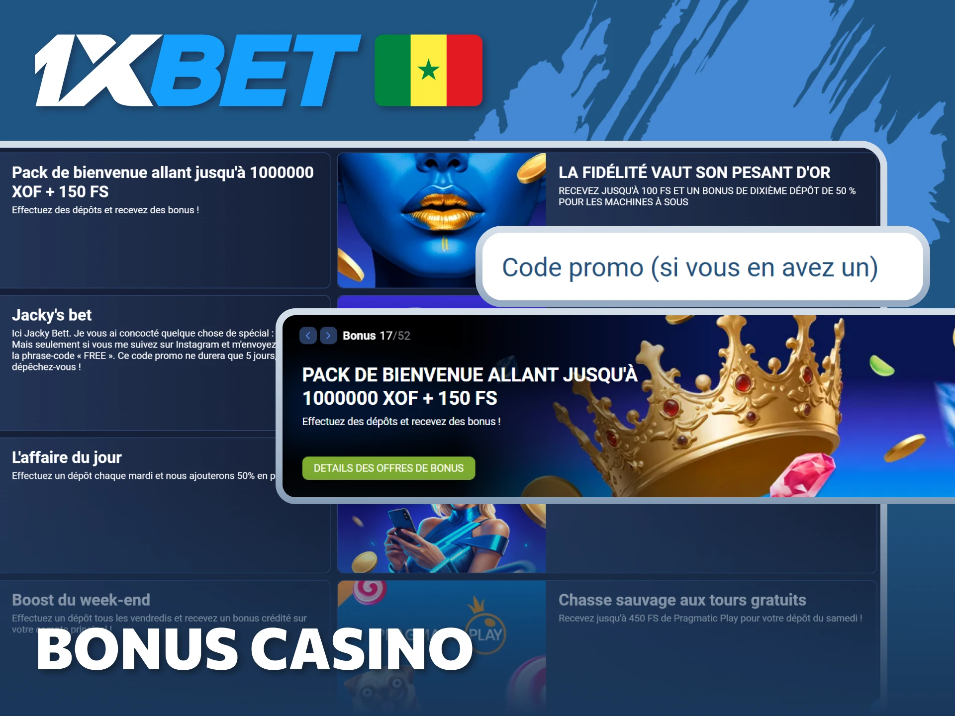 Consultez les règles du bonus casino pour bien commencer à jouer sur 1xBet.