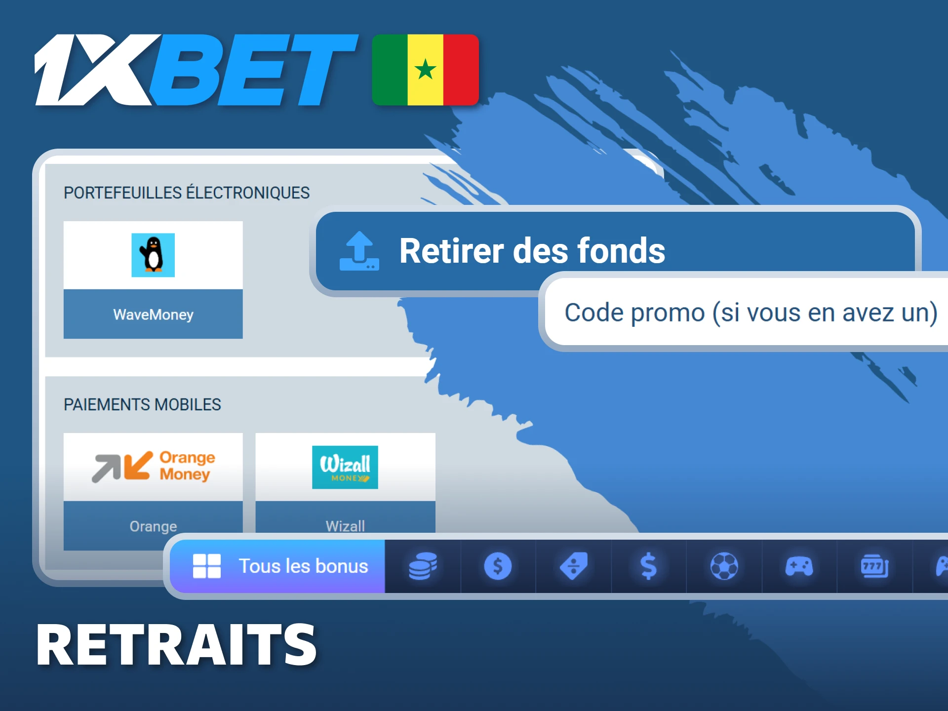 Renseignez-vous sur les conditions de retraits liées aux bonus de 1xBet.