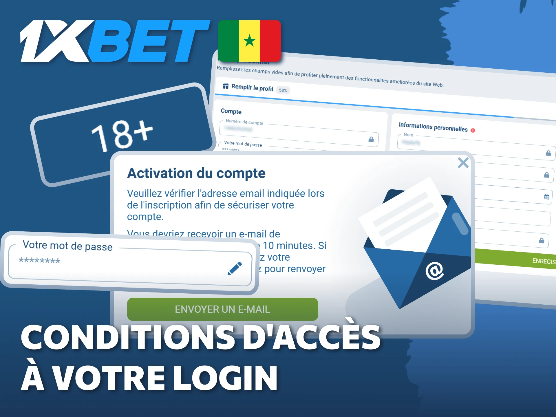 Vérifiez les conditions d'accès à votre login 1xBet.