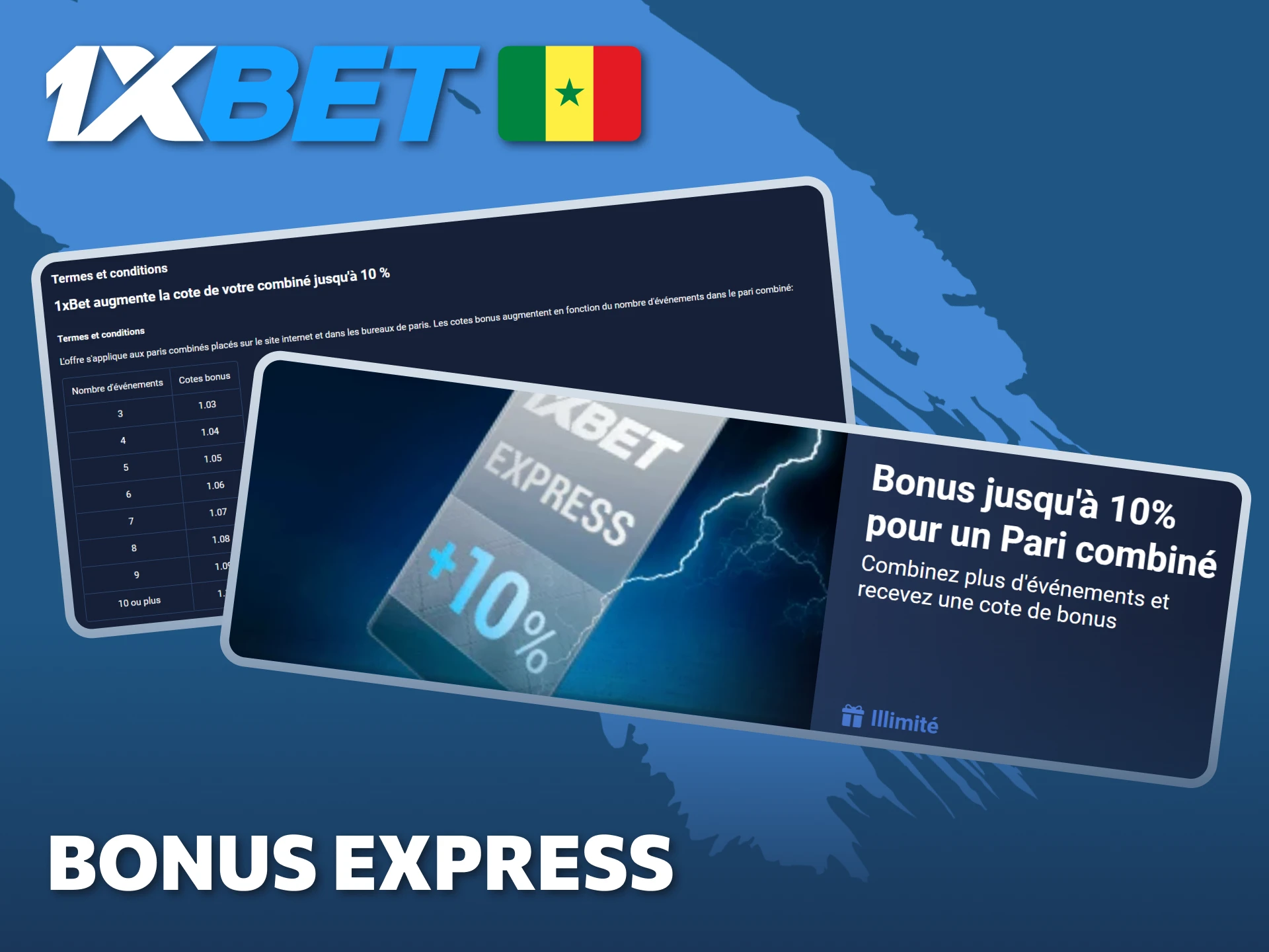 Multipliez vos gains grâce au bonus express disponible sur 1xBet.