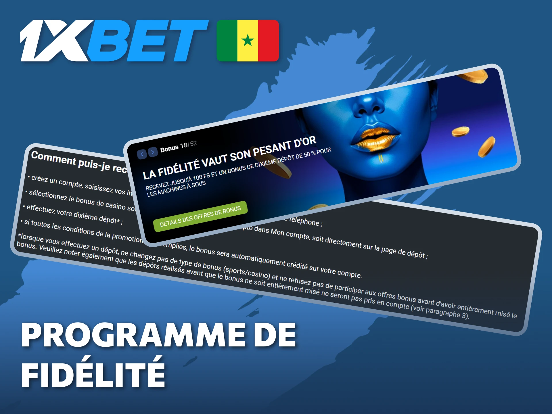 Rejoignez le programme de fidélité 1xBet pour débloquer des récompenses exclusives.