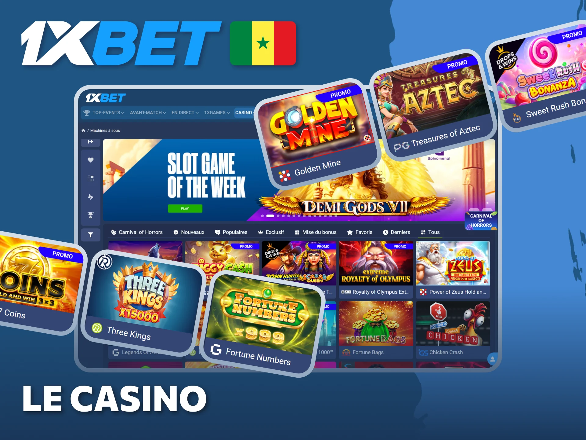 Entrez dans le casino 1xBet : plongez dans l'univers du jeu et gagnez gros.