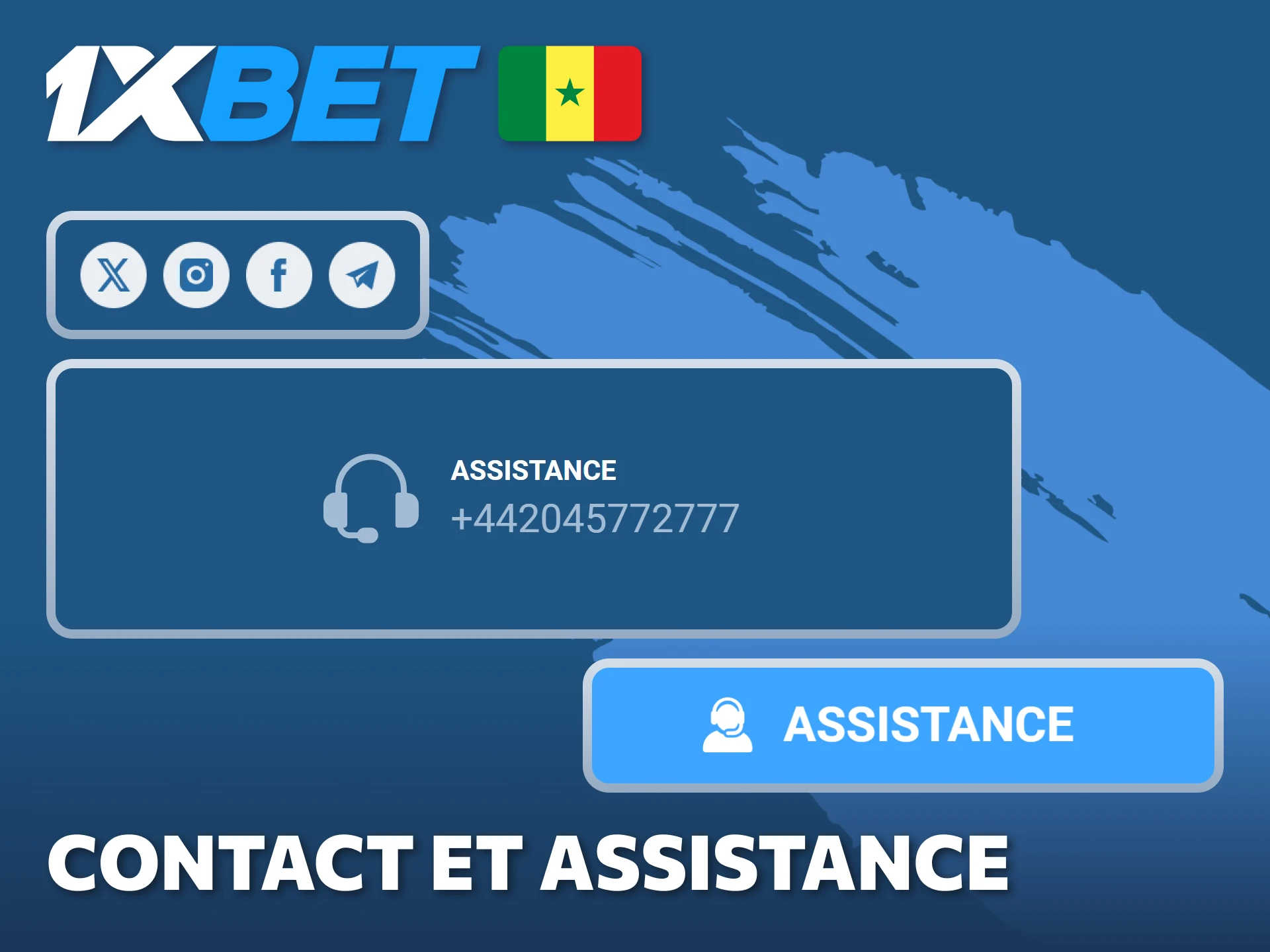 Accédez au contact et assistance sur 1xBet au Sénégal pour obtenir de l'aide rapidement.