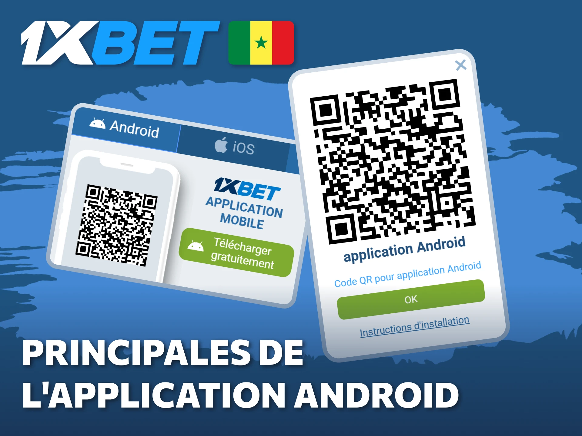 Explorez les fonctionnalités principales de l'application Android pour parier sur 1xBet.